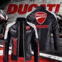Styling Motorcycle Leather Jacket European Style Color Blocking Men's Windproof Pu Leather Jacket for Ducati Monster Panigale