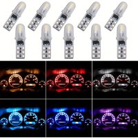 10pcs T5 Car Dashboard Instrument Panel Lamp LED Indicator Wedge Light Bulb