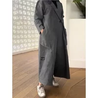 Eid Women Trench Coat Abaya Muslim Cardigan Ramadan Solid Autumn Long Jacket Morocco Dubai Jalabiya Kaftan Vestidos Arab Robe
