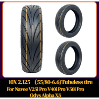10X2.125 Tubeless Tire 55/80-6.6 for Navee V25i Pro V40i Pro V50i Pro Odys Alpha X5 Electric Scooter Replacement Parts