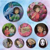 Sen to Chihiro no kamikakushi Pin Tinplate Round Brooch Cosplay Nijigen Otaku Culture Badges 58mm 44mm 32mm 75mm 25mm