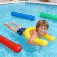 4pcs Inflatable Pool Noodles with Air Pump Water Float Sticks for Beach Lake River Party Summer Vacation Holiday Weekend