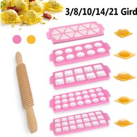 3/8/10/14/21 Gird Ravioli Maker Dumplings Making Mold Handmade Pastry Tool Multifunction Plastic Ravioli Mould DIY Baking Tools