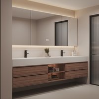 Double Basin Bathroom Cabinet Combination Rock Slab Seamless Integrated Wash Basin Basin Toilet Washbasin Cabinet Washbasin