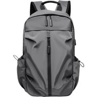 Water Resistant Laptop Backpack Grey Large Capacity Padded Straps Fits 15.6 Inch Laptops for School Daily Use