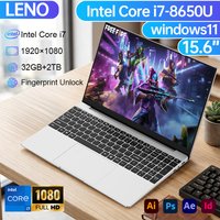 Neuer 15,6' Tragbarer Laptop Intel Core I7-8650U Windows 11 Pro Office Laptop 32GB RAM 2TB SSD für Gaming Notebook 5000mAh