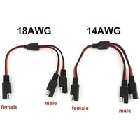 SAE Power Extension Cable 18AWG 14AWG 1 female to 2 male SAE Power Extension Cable Adapter Quick Connect Disconnect Plug w28