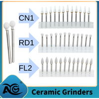 AG 12Pcs/Pack Dental Polishing Stone Handpiece Burs FG Cone Flame Dentist Teeth Whiting Dentist Tools Ceramic Grinders Care