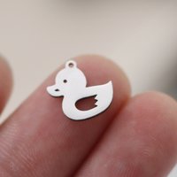 3pcs Cute Duck 316L Stainless Steel Pendant Charms for Jewelry Making Bracelets Girl Findings Craft Tiny Dainty diy Accessories