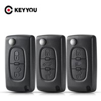 KEYYOU 2/3/4 Buttons Car Remote Key Case For Peugeot 207 307 308 407 607 807 For Citroen C2 C3 C4 C5 C6 Flip Folding Key Shell