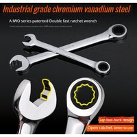 72 teeth precision ratchet wrench double quick opening wrench automotive maintenance hardware tool double end universal handle