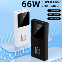 50000mAh Powerbank, 66W Schnellladung, mobile Stromversorgung mit LED-Digitalanzeige, zwei USB-Ausgängen, Micro- und Typ-C-Eingängen, integrierter Taschenlampe für Outdoor-Reisen, lokales Lager