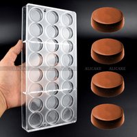 3D Polycarbonate Chocolate Molds Round Shape Chocolate Bombs Bonbons Candy Professional Confectionery Baking Pastry Tools