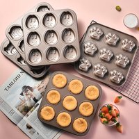 Non-stick coating 9 cake mold animal cartoon cake baking tray mold household DIY baking mold