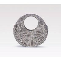 Circular Hollow Out Evening Clutch Party Bag For Women Luxury Designer Handbag New Fashion Shiny Rhinestones Shoulder Crossbody