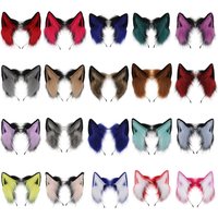 Plush Cat Ear Cosplay Headband Plush Furry Ears Birthday Cosplay Party Headbands Hair Accessories for Women Girls