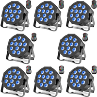 U'King 8PCS Battery LED Par Light RGBW Stage Flat Strobe Light Par Light Effect DJ Disco Party Holiday Bar Wedding Birthday