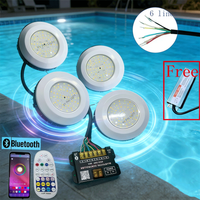 RGBCW LED Pool Light 18W DC12V 6Lines Bluetooth APP Control IP68 Underwater Spotlight Fountain,Landscape,Piscina-Illuminate Lamp