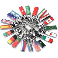 3D Epoxy Keychain Keyring Spain Germany Russia France Japan Italy Sweden Flag Emblem Car Key Chain Rings