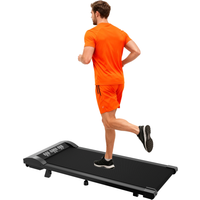 Portable Home Fitness Electric Treadmill with LED Screen Manual Incline Speed Adjustment Walking Pad 0.75-2.0HP Motor 1-6km/h