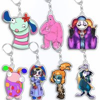 For The Amazing Digital Circus Ragatha Caine Gangle Kinger Acrylic Selfmade Cute Cartoon Anime Keychain Pendant Toy Gifts 5cm