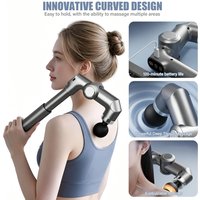 Foldable Deep Tissue Massage Gun 6 Speed Amplitude 4 Heads Type-C Portable Muscle Massager for Body Relax Workout Recovery