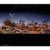 54MM Resin model kits figure colorless and self-assembled (1 gun carriage + 3 soldiers + 6 horses + ground platform) A-1458