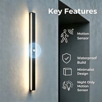 Lampy ogrodowe LED z czujnikiem ruchu Zewnętrzna długa lampa ścienna IP65 Vlla Garden Porch Kinkiet 110V 220V 55-200CM 2/1 PCS