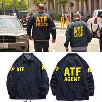 ATF Special Agent American Style Jacket Department Identification Outerwear Loose Fit Polyester Fiber Men's Jacket