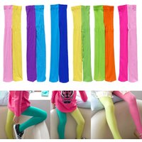 3-12Y Candy Color Mixed Tights for girls Patchwork Baby Kids Stretch Trouser Skinny Kawaii Pants Dance Tights Pantyhose Stocking