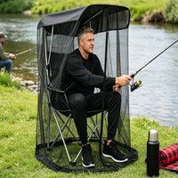 Outdoor Mosquito Net With Sun Shade Full Enclosure Fine Mesh Bug Screen For Camping Fishing Insect Protection Tent Chair Cover