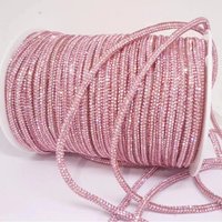Cordon en strass de cristal 4 mm, corde en coton, garniture de 10 à 50 yards pour la couture, les vêtements, les sacs, les chapeaux, les loisirs créatifs