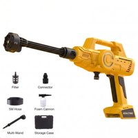 Für Dewalt 20V Akku 6-in-1 Düsen-Schaumkanone Auto-Hochdruckreiniger Elektrischer Kabelloser Hochdruckreiniger Tragbarer Hand-Hochdruckreiniger für Auto, Terrasse, Garten, Zaunreinigung (Nur Werkzeug)