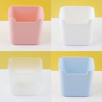 Large Capacity Plastic Pen Holder Desktop Storage Desk Organizer Pencil Display Cup Simple Stationery Box Office Accessories