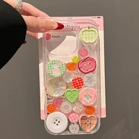 Button Shockproof Phone Case For iPhone 15 14 13 12 11 16 Pro Max 14 15 16 Plus Silicone Clear Cute Transparent Protector Cover