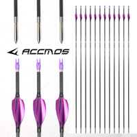ACCMOS ID3.2mm 40T Carbon Arrow Spine 350-1000 Complete Arrow for Recurve/compound Bow Archery Shooting