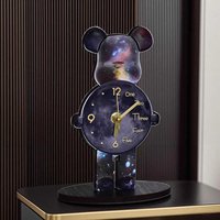 Stand Bear Table Clock Aesthetic Violent Bear Silence Clocks Watch Office Desk Accessories Living Room Decoration Home Watch