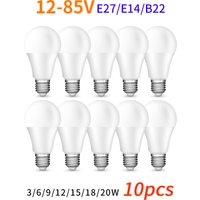 10pcs/lot E27 E14 B22 LED Bulb12-85V 20W 18W 15W 12W 9W 6W 3WLampada LED Light Bombilla Spotlight Lighting Cold/Warm White Lamp