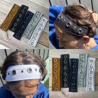 Women's Punk Style Studded Hairband Rock Fabric Hollow Elastic Hairband Retro Sweet Cool Music Festival Solid Colour Headband