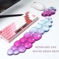 Ergonomic Cloud Silicone Gel Keyboard and Mouse Wrist Rest Set Clear Wrist Rest for Keyboard 60%/68%/75%