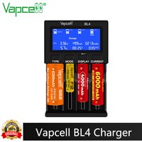 Original Vapcell BL4 Battery Charger 4 Slots 9V 3A Fast Charging 5 Functions Type-C Port For 18650 21700 18350 20700 Battery