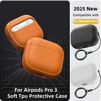 Akcesoria do słuchawek AirPods 5/4/Pro 3: skórzane etui z wzorem, wykonane z TPU, zapewniające pełną ochronę, z breloczkiem, kompatybilne z modelami AirPods 5/4/Pro 3/Pro 2.