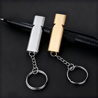 Aluminum Alloy Dual Frequency Survival Flat Whistle Double Tube Outdoor Survival Survival Whistle Equipment Equipped EDC Tool
