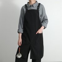 1 pc Coffee Shop Kitchen Work Waterproof Apron With Pockets, Unisex Apron, Oil Resistant Barista Chef Waiter Apron