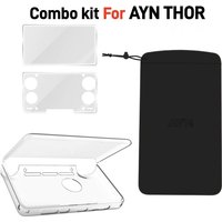 AYN THOR Gaming Console Accessory Bundle Ergonomic TPU Grip + Shockproof Carry Case + HD Tempered Glass Screen Protector 4-in-1