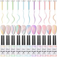AWStorG 8ml Nail Art Gel Liner ,3D Nail Art Pens Effect for Fine Lines,Thin Brush Detail Polish,DIY Painted Nails at Home Salon,