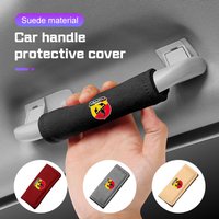 Car Handle Protection Case Suede Cover For Fiat Abarth 695 595 500 124 125 500C Series Car Roof Armrest Inner Door Pull Cover