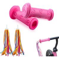 AliExpress NONE 1 Pair Rubber Bike Bicycle Handlebar Grips Anti-slip Kids Girls Boys Scooter Handlebar Colorful Streamers Decoration Ribbon