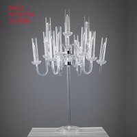 Clear Candle Holders All Acrylic Candlestick Transparent Wedding Table Centerpiece Candelabra Stand Luxury Party Decoration