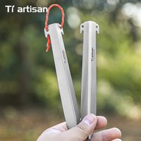 Tiartisan 6pcs Titanium Alloy V-Shape Tent Pegs Outdoor Camping Ultralight Sturdy Fixing Nails Durable Rust-resistant Tent Stake